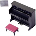 Miniatyrbild 1 av 5: Miniatyr piano modell dockhus musikinstrument prydnader mini piano, svart Black
