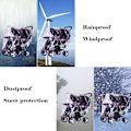 Miniatyrbild 3 av 3: Universell regnskydd för tvillingvagn, sida vid sida, vattentät, transparent PVC, dammtät (stil 2) color 2