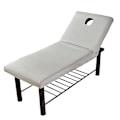 Miniatyrbild 1 av 5: 2 x Massagebordslakan med ansiktshål, elastiskt monterat lakan andningsbart mjukt för spa-skönhet（grå） gray