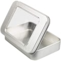 Miniatyrbild 3 av 5: 8 rektangulära bitar tomma metallgångjärnslådor förvaringsbehållare hemma arrangör minilåda 10 x 7 x 2 cm (silver)
