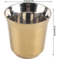 Miniatyrbild 2 av 5: Rostfritt stål dubbelväggig kaffekopp ölmugg tekoppar 85 ml för drickskopp (guld) gold