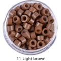 Miniatyrbild 1 av 4: 500 st 5,0X3,0X3,0 mm silikonmikro ringar länkar pärlor för hårförlängningar (ljusbrun) Light brown