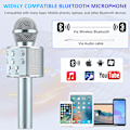 Miniatyrbild 4 av 5: 5 i 1 barn Bluetooth-mikrofon med högtalare, bärbar mikrofonleksak (silver)