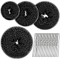 Miniatyrbild 1 av 5: Hår Donut, 4 st Easy Bun Maker för Hår, Doughnut Bun Buns Shaper (Svart)