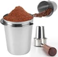 Miniatyrbilde 1 av 5: Kaffedispenser i rustfritt stål Kaffedoseringskopp Mottakskopp Filterdoseringskopp (51 mm, sølv)