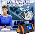 Miniatyrbild 4 av 5: Nödväder vevradio 4000mAh - solenergi, telefonladdare, SOS-larm, LED-ficklampa