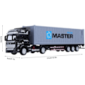 Miniatyrbild 2 av 5: 1:48 Legering Container Truck Modell Leksak Hög Simulering Fordon Släpvagn Modell Leksak (grå) gray