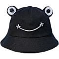 Miniatyrbild 1 av 5: Damfiskehatt Groda Sol Unisex Hink Vikbar Utomhus Sommar för Camping Vandring Fiske（svart） Black