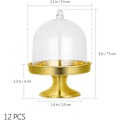 Miniatyrbild 3 av 5: 12 st Mini Candy Box, Transparent Plast Macaron Presentförpackning med Kupolskydd (guld) color 2