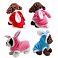 Miniatyrbild 3 av 5: Mjuk vinterhoodie för husdjur, hundkläder cosplay kanindräkt (röd, S) 1 st Red s