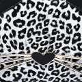 Miniatyrbild 2 av 5: Mini Leopards axelväska Crossbody väska Handväska Söta kattväska Rund myntplatta（svart leopardtryck） Black