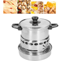 Miniatyrbild 5 av 5: Utomhus Camping Kittel 16cm Rostfritt Stål Kittel Kokkärl Set Bärbar Matlagningsspis