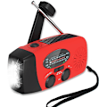 Miniatyrbild 1 av 5: Solardriven nöd NOAA väderradio handvev självdriven AM FM WB radio 3 LED ficklampa red
