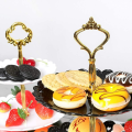 Miniatyrbild 4 av 5: Tre-lagers kakställ snacksdisplaymat Stativ (svart + vit) 2 stycken