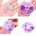 Miniatyrbild 2 av 4: DIY pärlmaterial Smycken Tillbehör 6 Färg Glas Hirsfrö Pärla Set Purple 0.2 cm