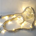 Miniatyrbild 4 av 5: LED-skal-fe-ljus, 15 LED-lampor, sjöstjärneskal, havsbatteridriven, 1,5 m (beige bomullsrep) Beige