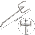 Miniatyrbild 2 av 5: 50 st krokar för perforerade paneler, avstånd mellan hål 25 mm tjocklek 32 mm längd 10,5 mm väggkrokar garage (silver)