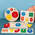 Miniatyrbild 3 av 5: Kognitiv trähandgrepp geometrisk pedagogisk leksak för barn (I-stil)
