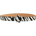Miniatyrbild 1 av 5: Dam Läderbälte Orm Läder Tryck Bred Midjebälte med Metallspänne för Jeans（Zebra） White