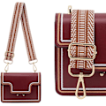 Miniatyrbild 5 av 5: Bred axelrem justerbar ersättningsbälte crossbody canvasväska handväska (brun) Brown