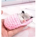 Miniatyrbild 3 av 4: Söt sovande Pom Pom katt nyckelring handgjord vävd fluffig bilnyckelring (rosa)