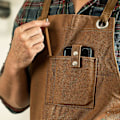 Miniatyrbild 4 av 5: Vaxad canvas kraftig arbetsförkläde med fickor (mörkbrun deluxe-utgåva) Dark brown