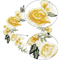 Miniatyrbild 3 av 4: Vattenlösliga färgglada blommor kläder broderi lappar DIY lappar (gul) 1 par yellow