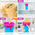 Miniatyrbild 4 av 5: Slushy Maker, Rolig Slushmaskin, Snabbfryst Smoothiekopp, Slushykopp (Brun + Blå)