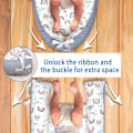 Miniatyrbild 5 av 5: Babynest Mjukt Andningsbart Babysäng Perfekt för Nyfödd Present（vit） color 2