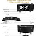 Miniatyrbild 2 av 5: Digital väckarklocka Projektor USB-laddningsväckarklocka 180 graders display (vit) White