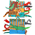 Miniatyrbild 3 av 5: Mjukt tyg Senses 3D svans Ripstop bok Djursvans tygleksaker (regnskog) color 2