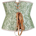 Miniatyrbild 3 av 4: Dam satin spetsbindning tights, midjetränare byst bystiga kroppskläder (grön 5-XL) xxxxxl