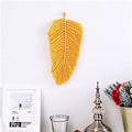 Miniatyrbild 3 av 5: 2-pack Macrame väggdekoration Boho dekoration Blad vävd gobeläng för vardagsrumsdekoration (gul) Yellow