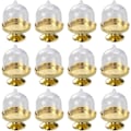Miniatyrbild 1 av 5: 12 st Mini Candy Box, Transparent Plast Macaron Presentförpackning med Kupolskydd (guld) color 2
