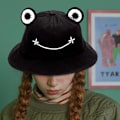 Miniatyrbild 4 av 5: Damfiskehatt Groda Sol Unisex Hink Vikbar Utomhus Sommar för Camping Vandring Fiske（svart） Black
