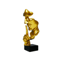 Miniatyrbild 1 av 2: Europeisk tystnad är guld abstrakt staty karaktär harts prydnader hem vinskåp entré prydnader kreativa harts prydnader - Guld