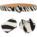 Miniatyrbild 2 av 5: Dam Läderbälte Orm Läder Tryck Bred Midjebälte med Metallspänne för Jeans（Zebra） White