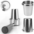 Miniatyrbilde 3 av 5: Kaffedispenser i rustfritt stål Kaffedoseringskopp Mottakskopp Filterdoseringskopp (51 mm, sølv)
