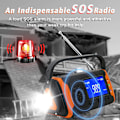 Miniatyrbild 2 av 5: Nödväder vevradio 4000mAh - solenergi, telefonladdare, SOS-larm, LED-ficklampa