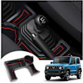 Miniatyrbild 2 av 5: Jimny MT Armrest Förvaringslåda, Centerkonsol Organizer Fack, Röd Red