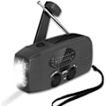 Miniatyrbild 1 av 5: Solardriven nöd-NOAA väderradio handvev självdriven AM FM WB-radio 3 LED-ficklampa black