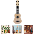 Miniatyrbild 1 av 4: Barnens Mini Fyrasträngade Gitarr Instrument (Beige) 1 Styck Beige
