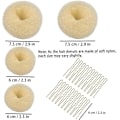 Miniatyrbild 2 av 5: Hår Donut, 4 st Easy Bun Maker för Hår, Doughnut Bun Buns Shaper (Svart)
