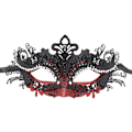 Miniatyrbild 2 av 5: Par Maskerad Mask Metall Järn Fjäril Bal Mask (röd) 2 Stycken red