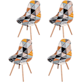 Miniatyrbild 1 av 5: Skandinaviska stolsöverdrag set om 4, stretchiga matstolsöverdrag, universella överdrag