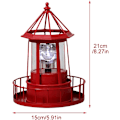 Miniatyrbild 2 av 5: 360 graders roterande fyr, LED roterande solcellslampor för trädgård, vattentät Beaco-n lampa (röd) red
