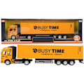 Miniatyrbild 1 av 5: 1:48 Legering Container Truck Modell Leksak Hög Simulering Fordon Släpvagn Modell Leksak (Gul) yellow