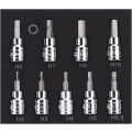 Miniatyrbild 2 av 5: 9 st 3/8\" Drive Hex Allen Socket Key Bits Set Kit H2 H3 H4 H5 H5.5 H6 H7 H8 H10 S2 Stål