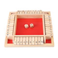 Miniatyrbild 1 av 5: Traditionellt Shut The Box-spel för 4 spelare Digital Flop-spel Pub-brädspelet red
