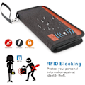 Miniatyrbild 3 av 5: Reseportfölj för familjen, passfodral med RFID-blockering, vattentät dokumentväska för pass, ID-kort, kreditkort black